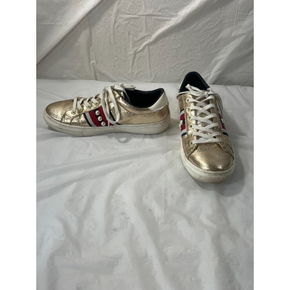 Sketchers Memory Foam Gold With Blk/Wht/Red Strip… - image 2